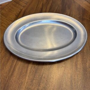 Vintage Cultura Stainless AB Sweden Silver & Stil Oval ServingPlatter MCM 11.5”